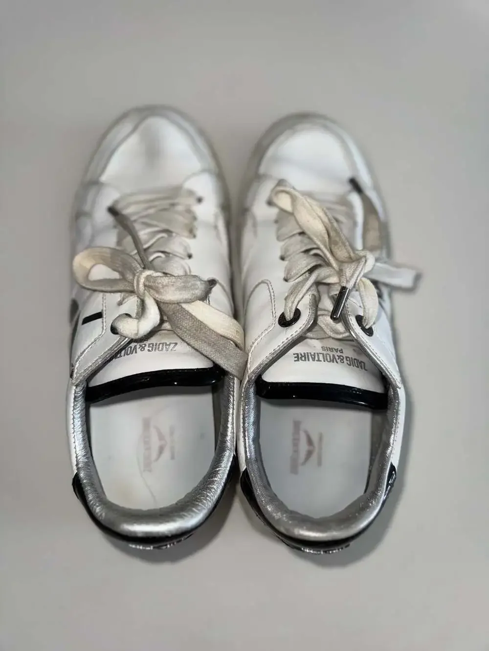 Zadig & Voltaire ZV1747 Amour White Leather Sneakers Size 38 - Picture 7 of 9